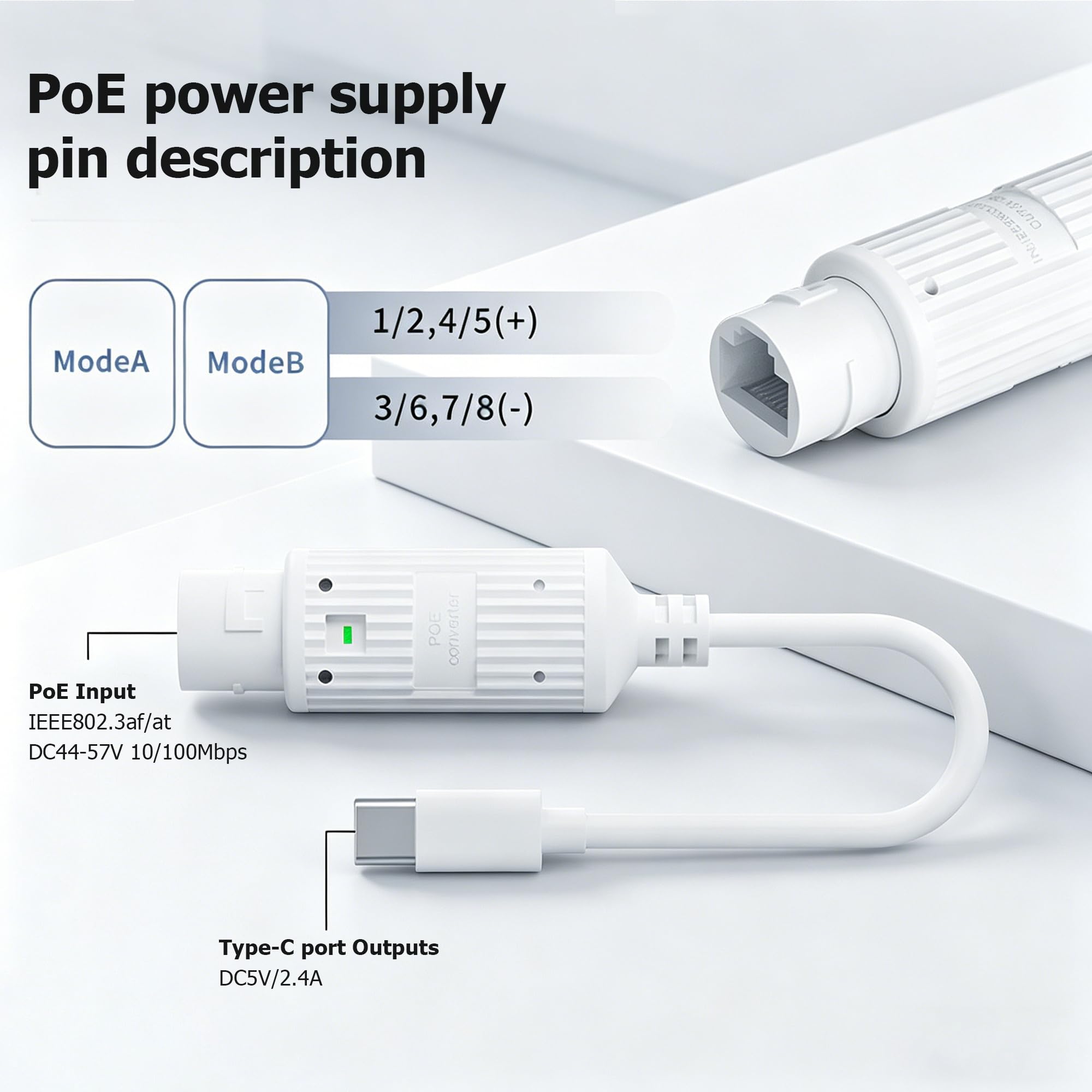 POE to USB-C Power Converter R - Outdoor Power Adapter Usb C recension och pris